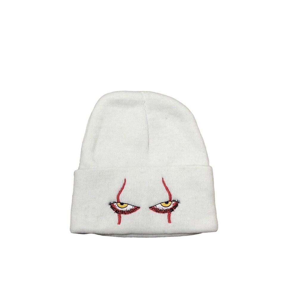 Stephen King IT Pennywise The Clown White Acrylic Beanie